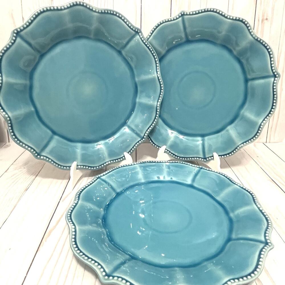 The Pioneer Woman 3-10.5” Denim Dinner Plate Paige Stoneware Crackle Finish